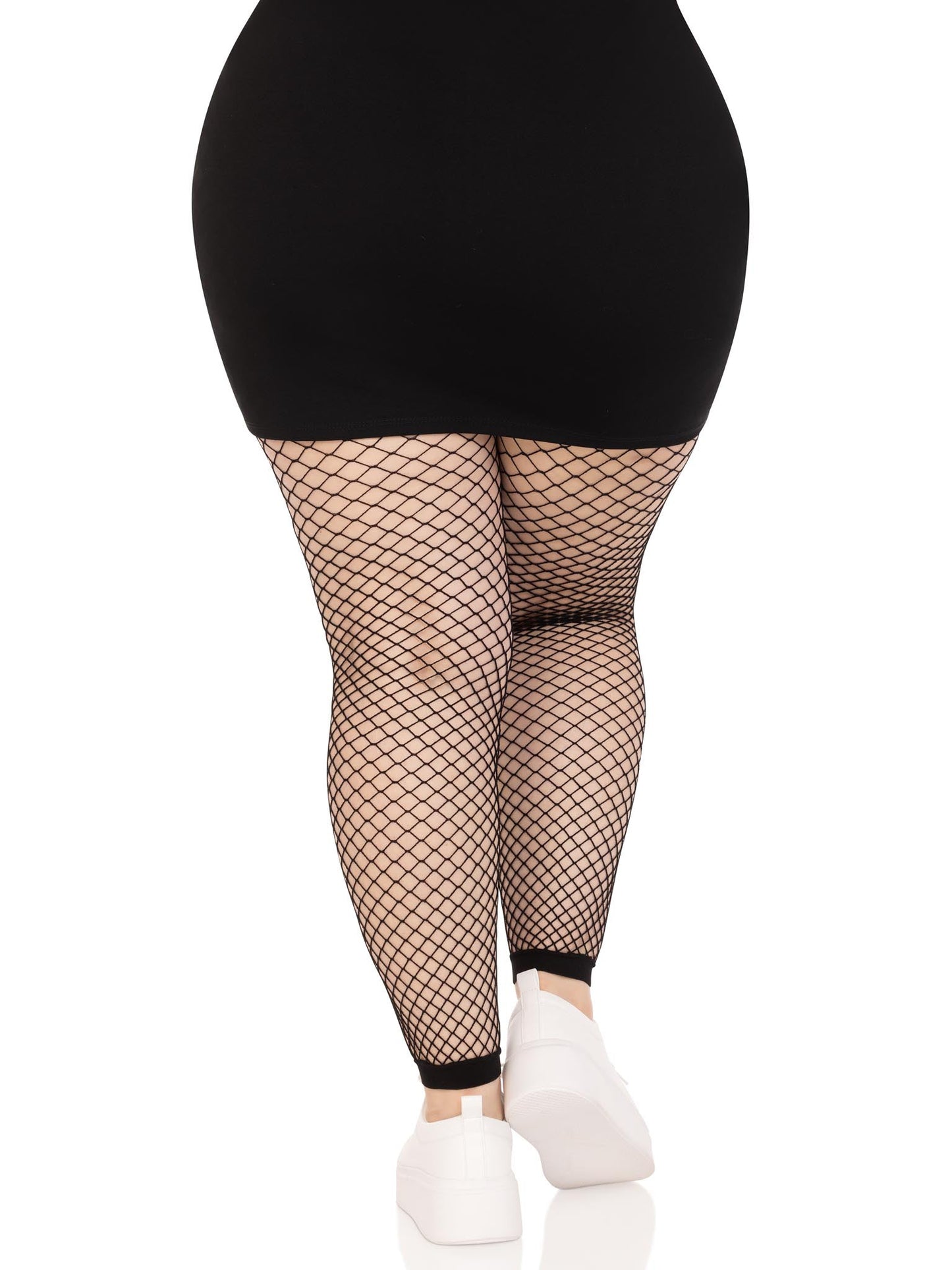 Enticing Embrace: Black Net Tights for Curves