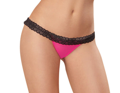 Heart's Desire Open Back Panty in Hot Pink