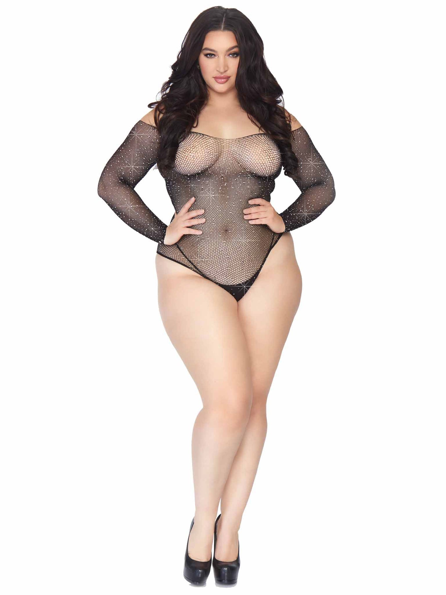 All Eyes on You Rhinestone Temptation Bodysuit