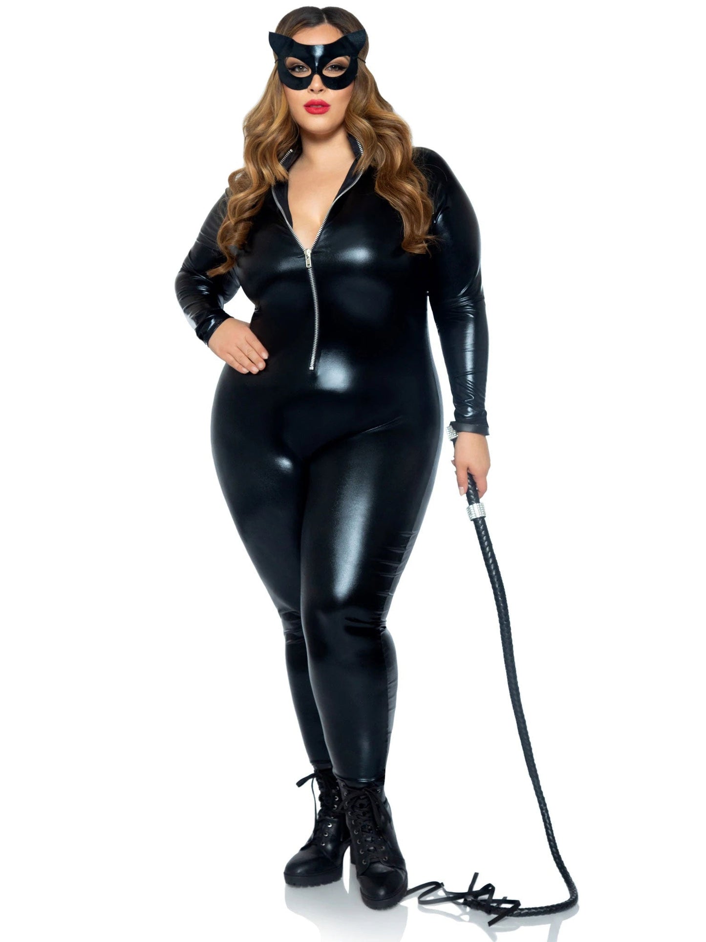 Femme Fatale's Temptation: The Zippered Desire Catsuit
