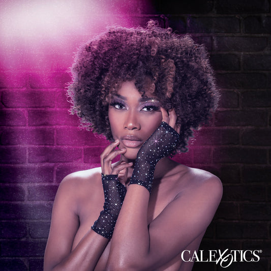 Glimmering Temptation: Black Fingerless Enchantment