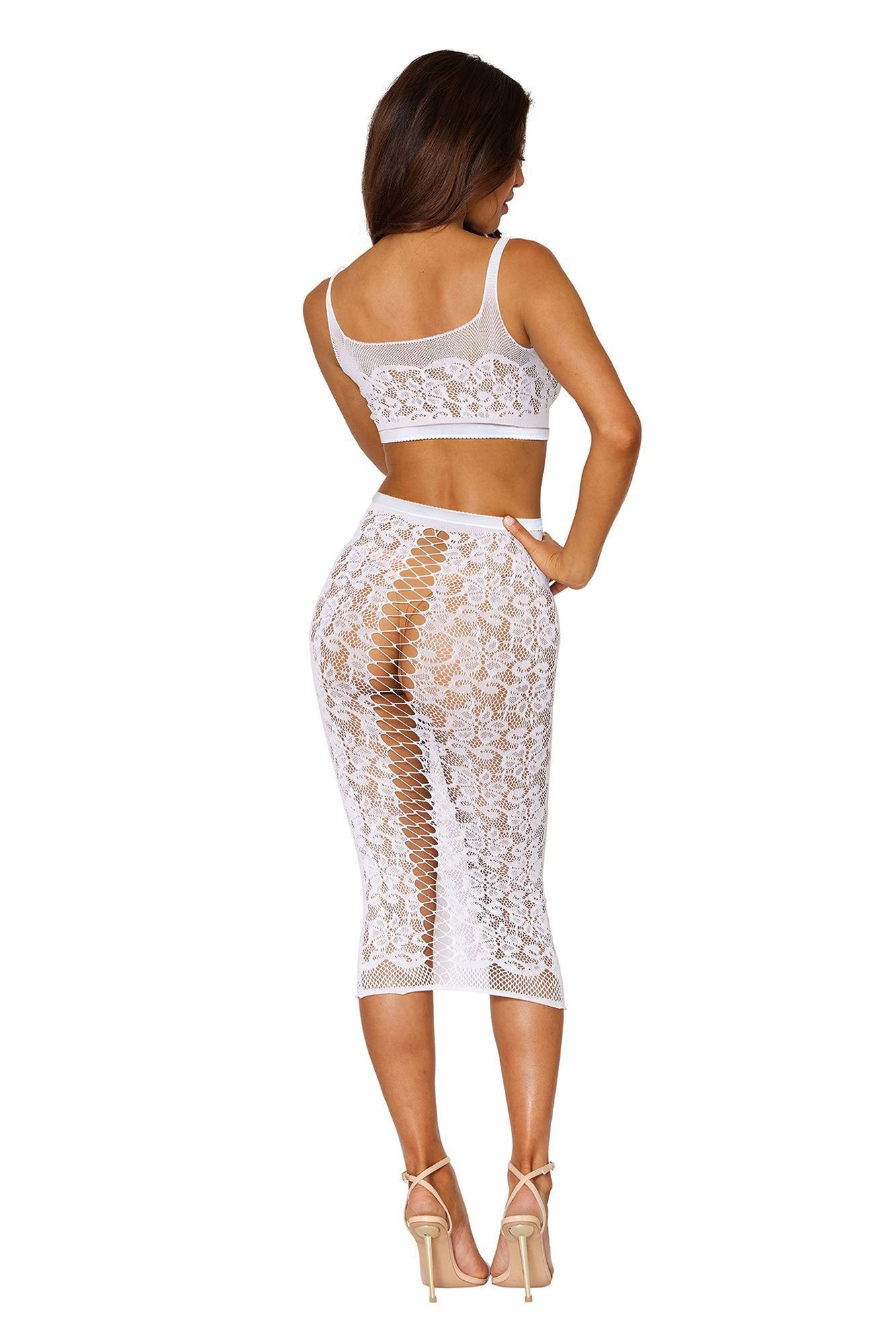 Whispers of Desire Lace Bralette and Slip Skirt