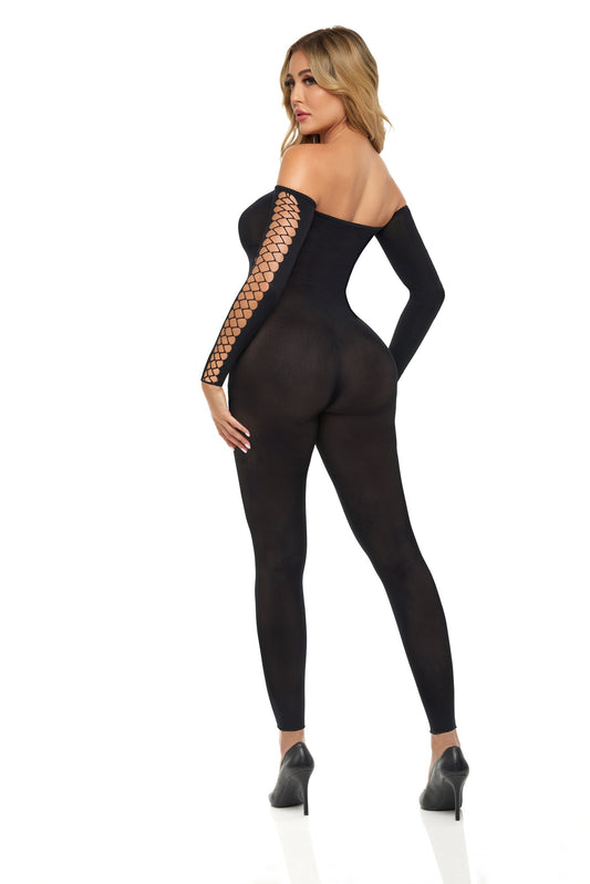 Midnight Temptation Bodystocking in Black