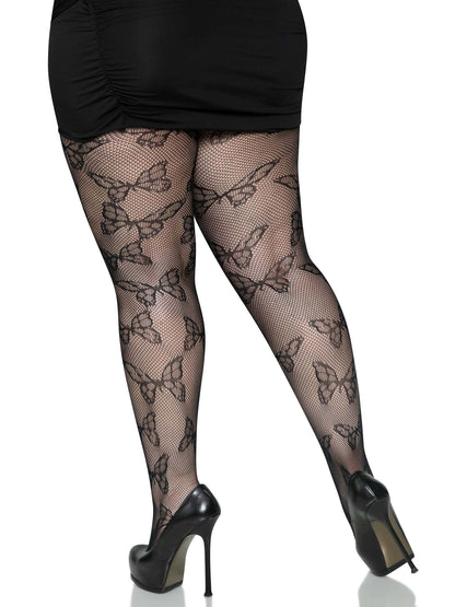 Whispers of Desire: Butterfly Net Curvy Tights