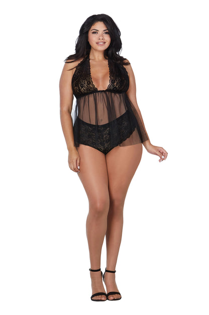 Whispers of Lace: Curvy Temptation Babydoll Set
