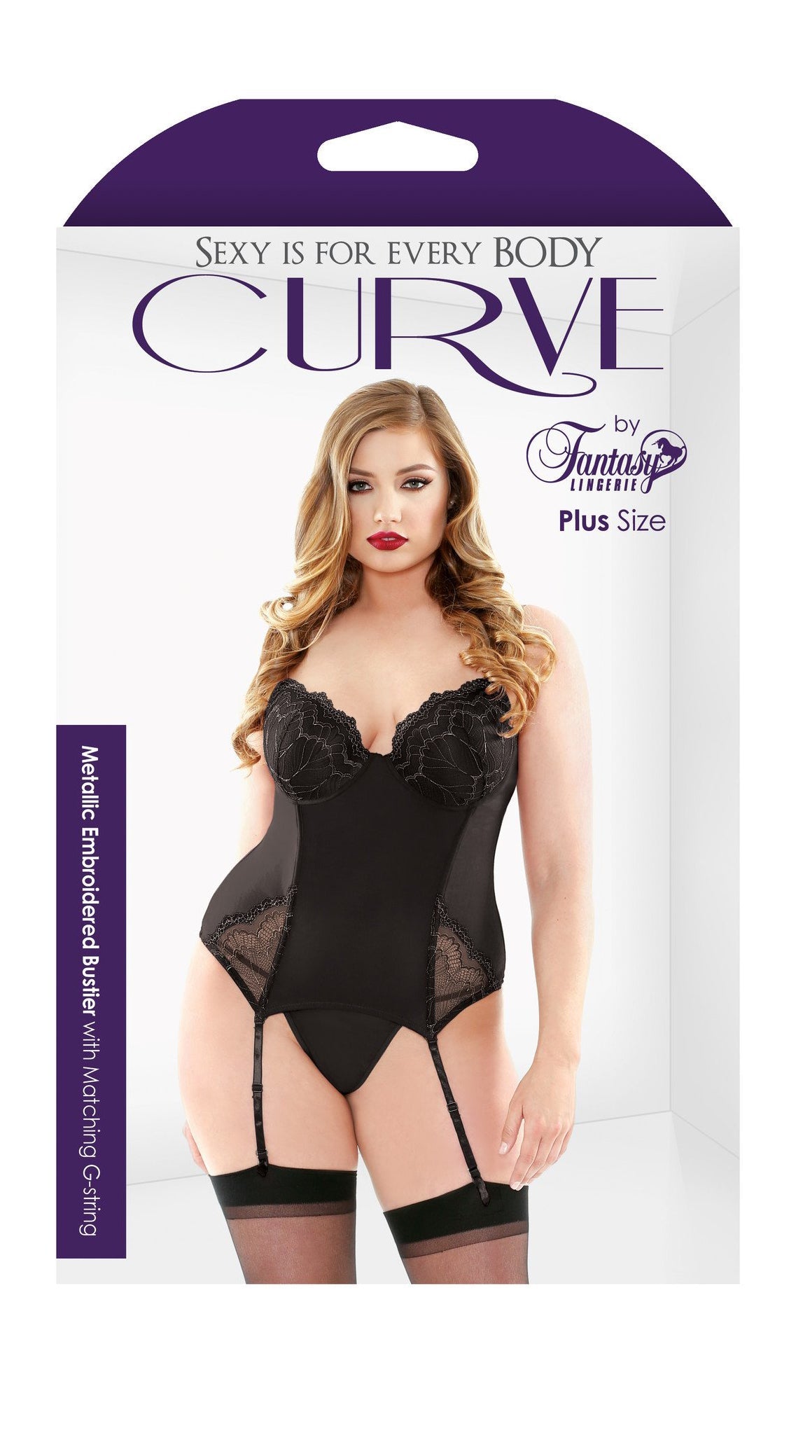 Embroidered Temptation Bustier and G-String Set