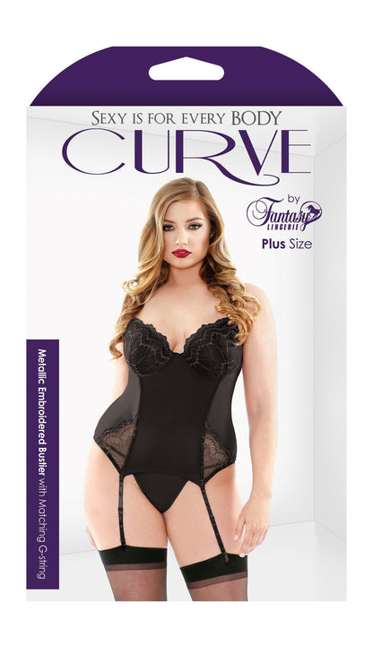 Embroidered Temptation Bustier and G-String Set