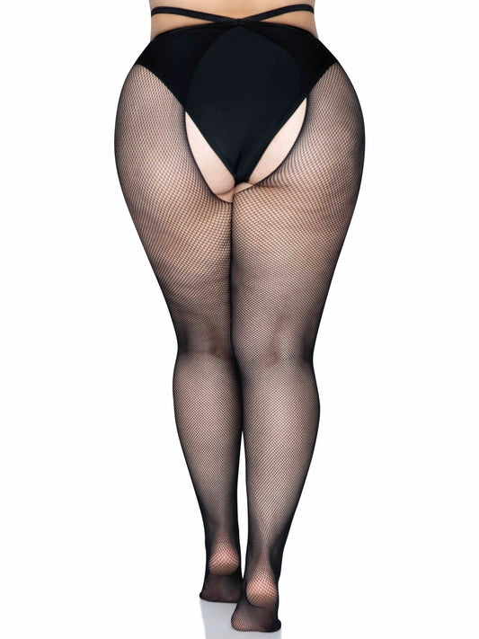 Enticing Embrace: Crotchless Tights for Curvy Temptation