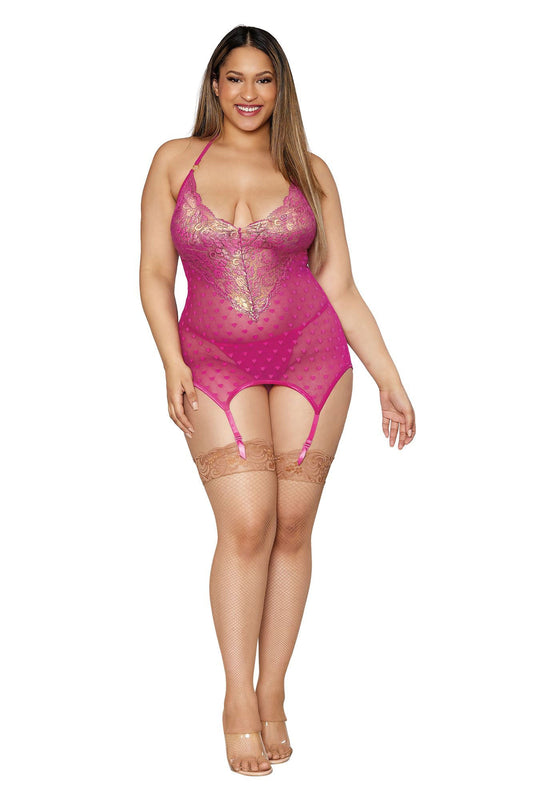 Heart's Desire Garter Slip in Gold Temptation