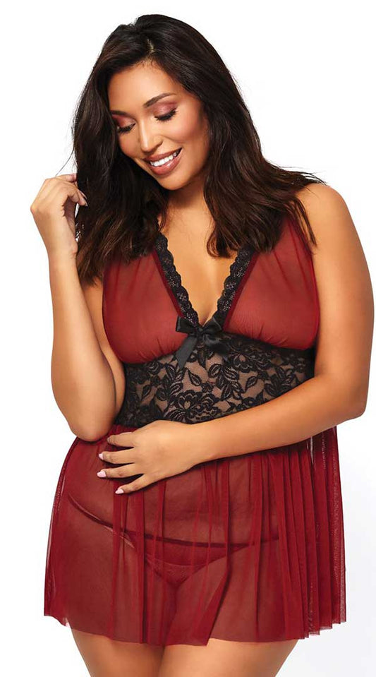 Whispers of Lace: Enchanting Babydoll & G-String