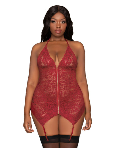 Unzip Desire: Curvy Lace Garter Temptation