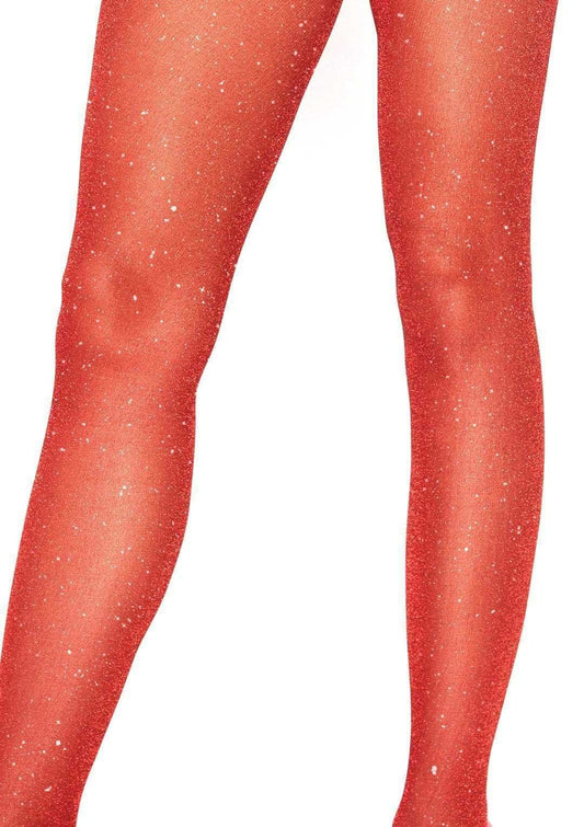 Ignite Desire in Dazzling Red Shimmer Tights