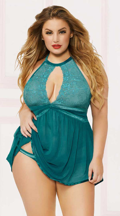 Whispers of Lace: Enchanting Babydoll & Panty Set
