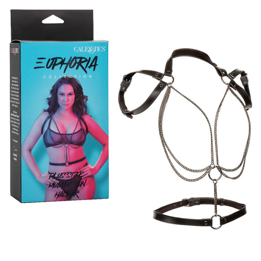 Euphoria Unleashed: Curvy Chain Temptation in Black