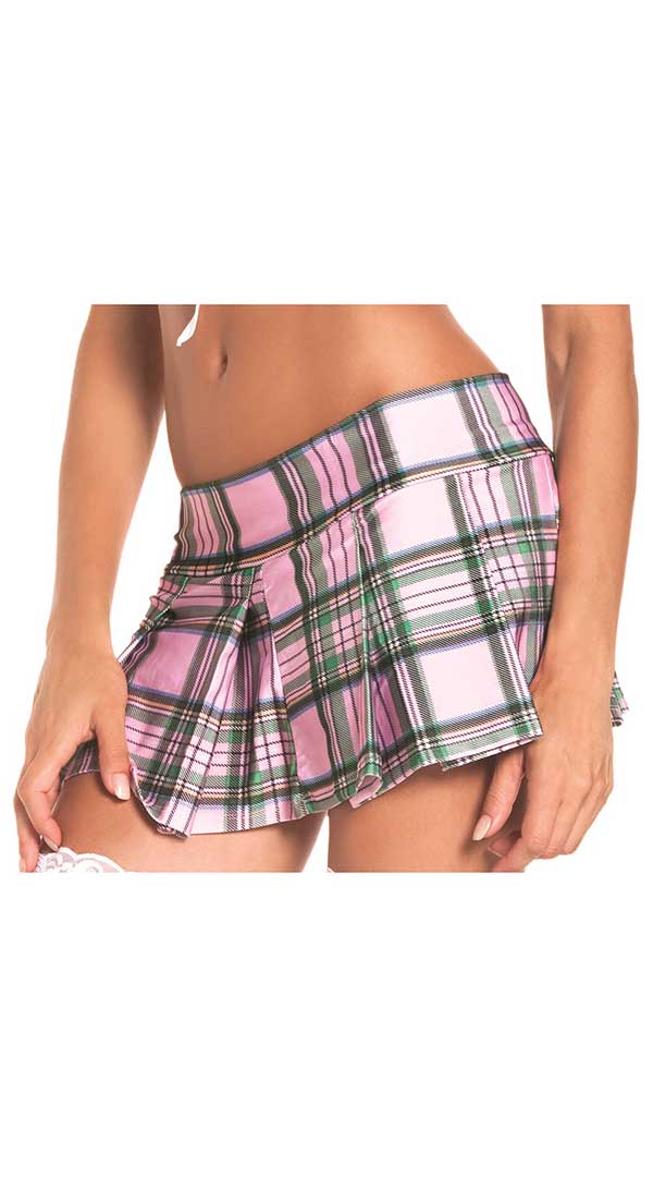 Seductive Scholar's Pink Pleated Temptation Skirt