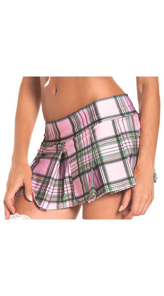 Seductive Scholar's Pink Pleated Temptation Skirt