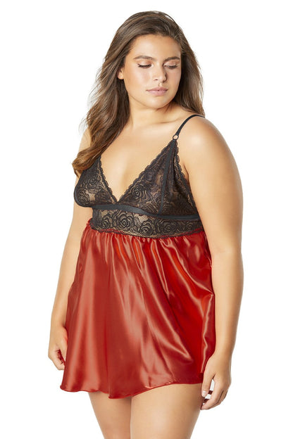 Whispers of Desire: Lace & Satin Temptation Babydoll
