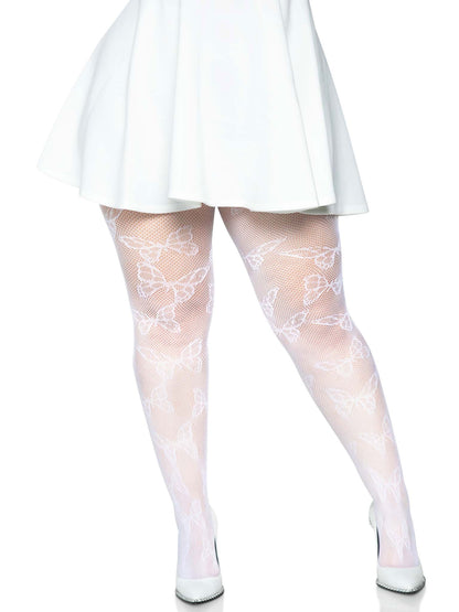 Whispers of Desire: Curvy Butterfly Net Tights