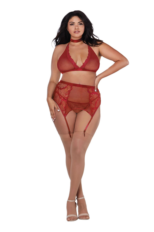 Enticing Velvet Dreams: Lace and Fishnet Fantasy
