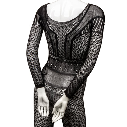 Commanding Desire Lace Bodysuit in Midnight Black