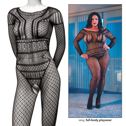 Commanding Desire Lace Bodysuit for Curvy Temptation