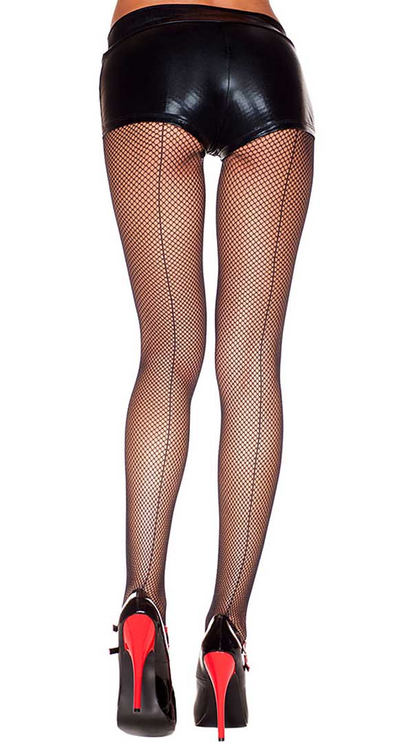 Enticing Allure: Backseam Fishnet Temptation