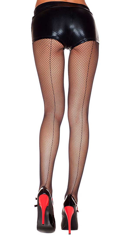 Enticing Allure: Backseam Fishnet Temptation