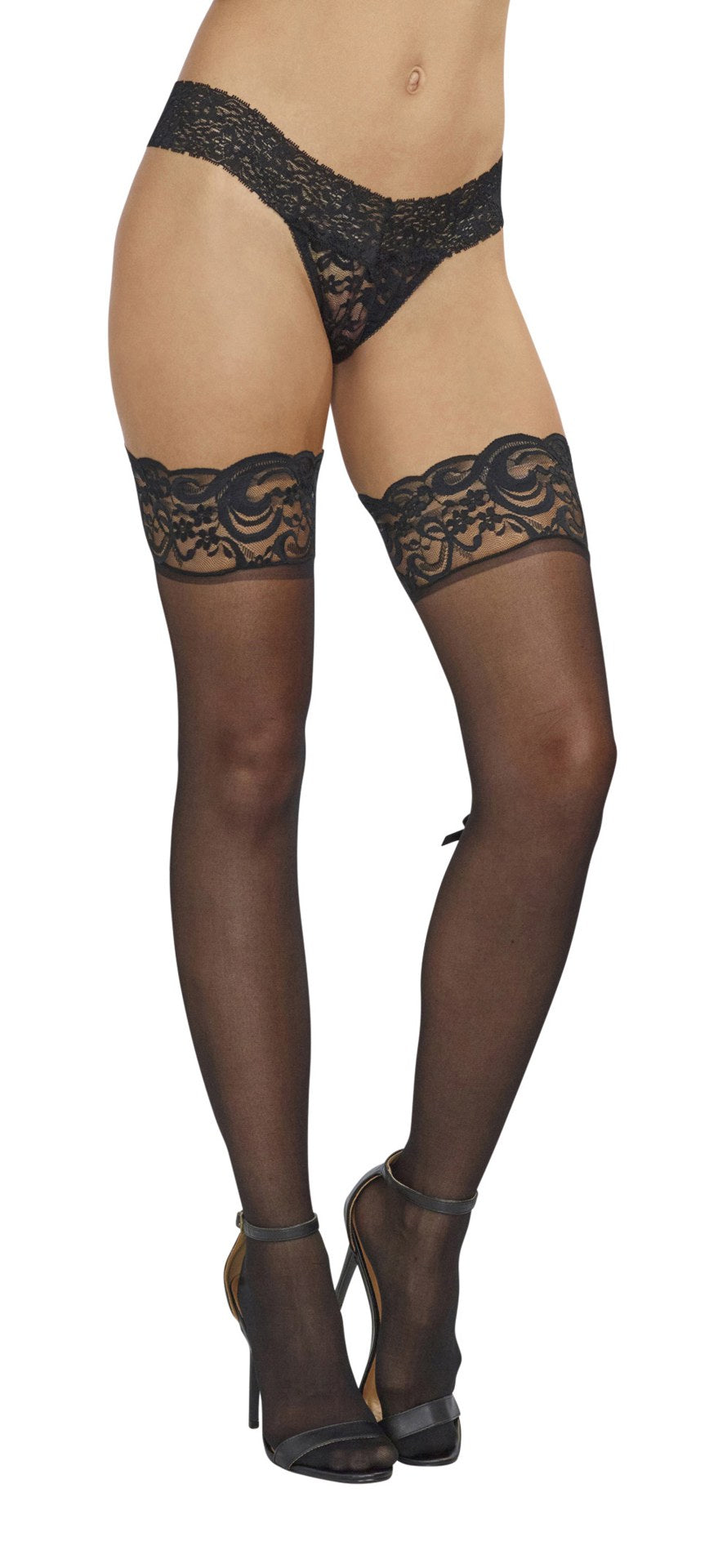 Seductive Lace Embrace: Stay Up and Surrender