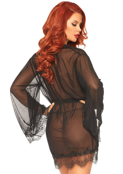 Whispers of Desire: Sheer Lace Robe Enchantment