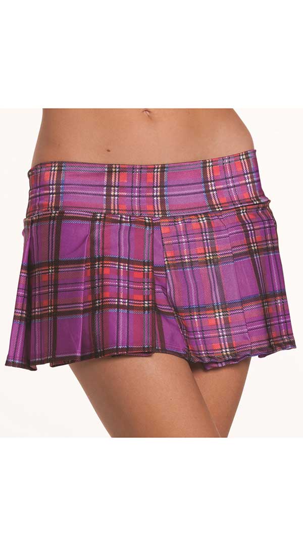 Seductive Scholar's Purple Pleated Temptation Skirt