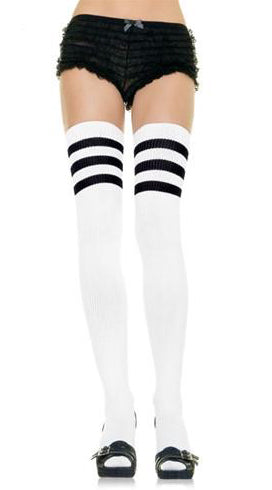 Stripped for Desire: Athletic Ribbed Thigh Highs