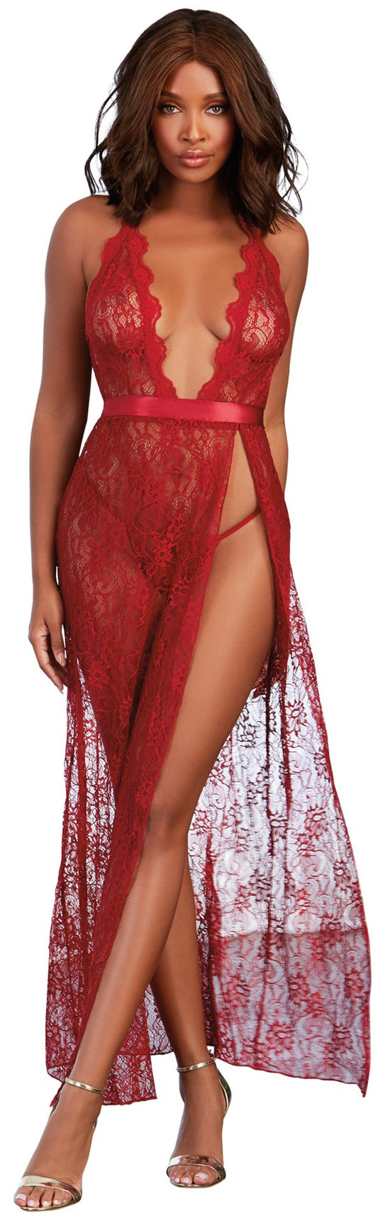 Whispers of Lace: Enchanting Gown and G-String