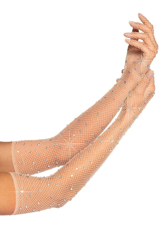 Glimmering Temptation: Rhinestone Fishnet Enchantment