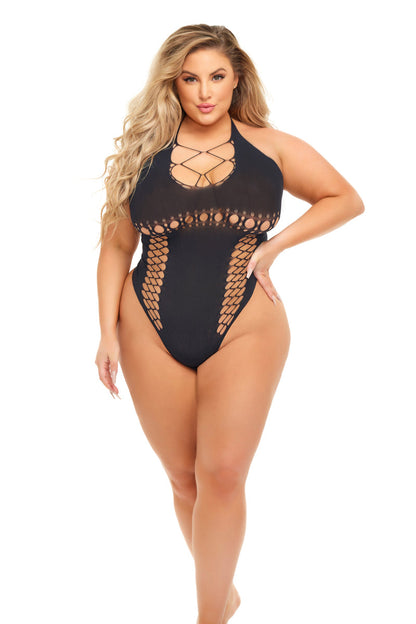 Too Hot to Resist Bodysuit in Black Curvy Temptation