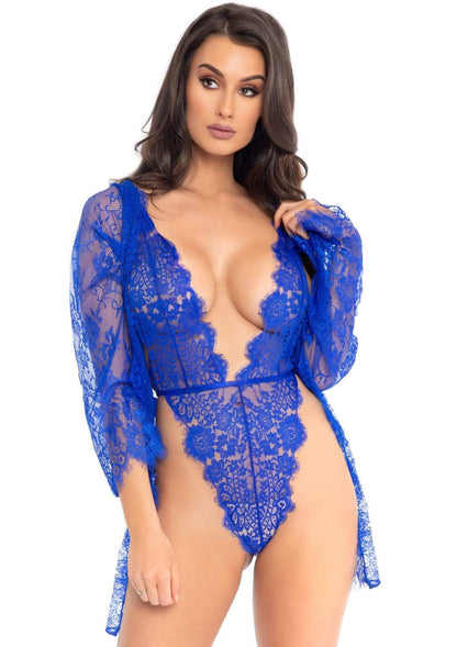 Whispers of Lace: Enchanting Teddy and Robe Set