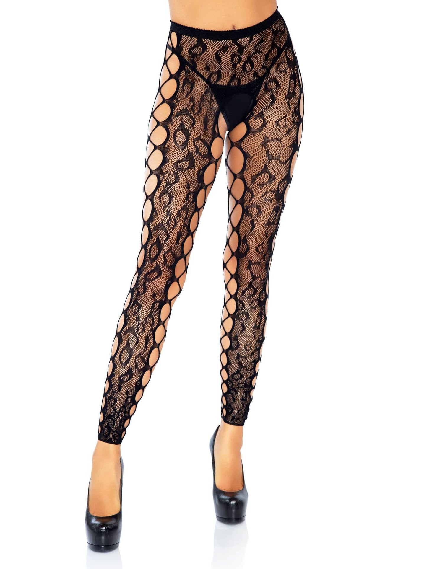 Unleash Your Wild Side in Leopard Lace Tights