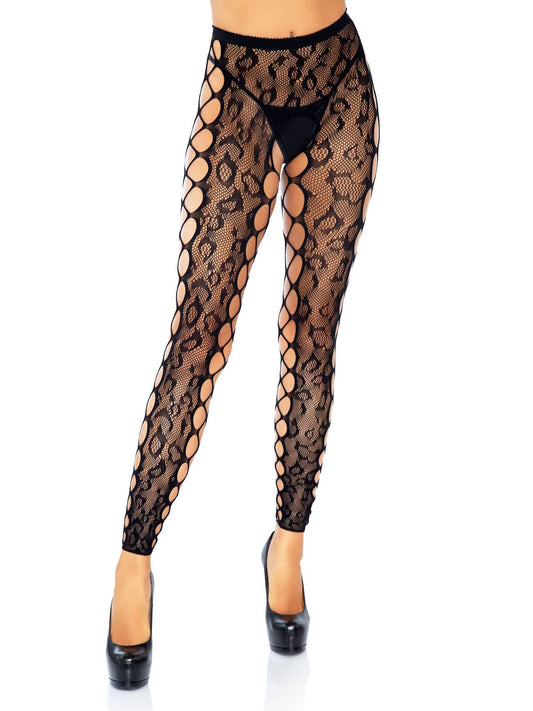 Unleash Your Wild Side in Leopard Lace Tights