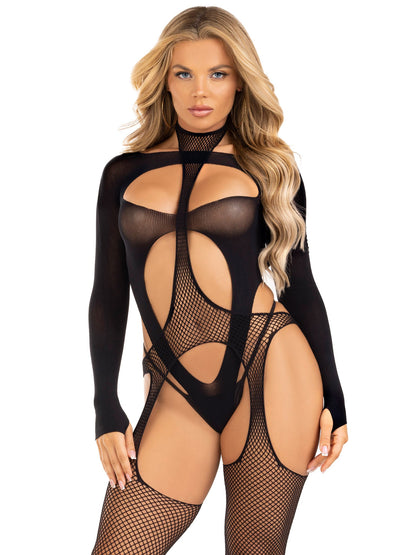 Enticing Shadows: Fishnet Temptation & Opaque Allure