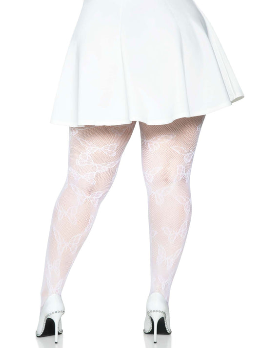 Whispers of Desire: Curvy Butterfly Net Tights