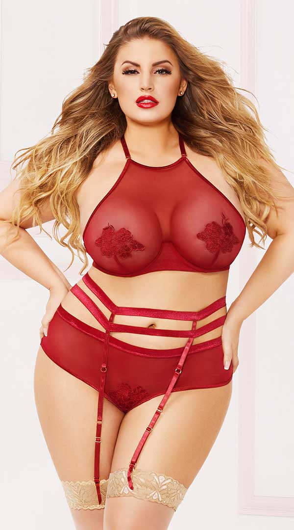 Enticing Embrace: Mesh & Lace Seduction Set