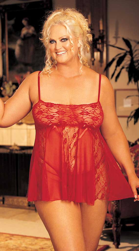 Whispers of Desire: Sheer Lace Temptation Babydoll