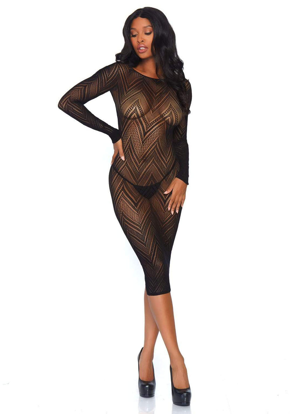 Enticing Embrace: Alluring Fishnet Temptation Dress