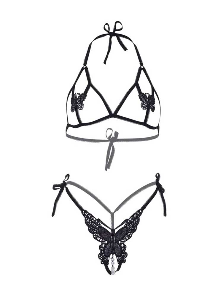 Whispers of Desire: Black Butterfly Temptation Set