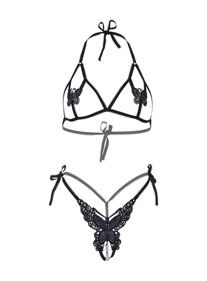 Whispers of Desire: Black Butterfly Temptation Set
