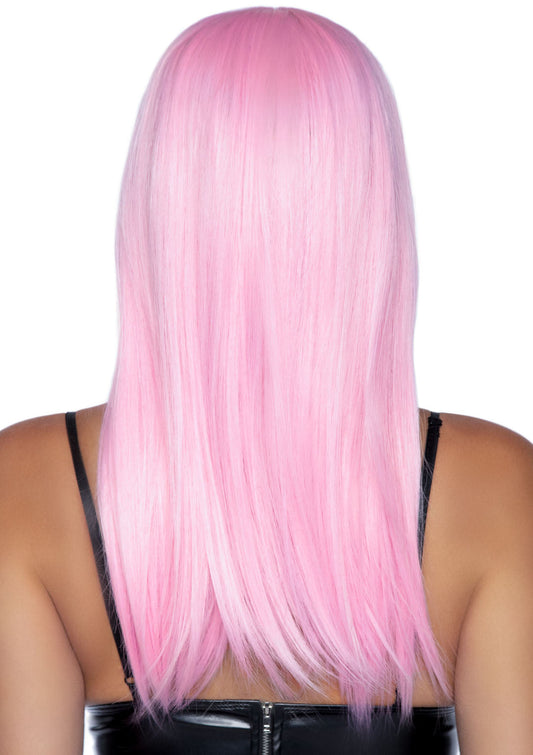 Whispers of Pink: Enchanting Long Bangs Fantasy