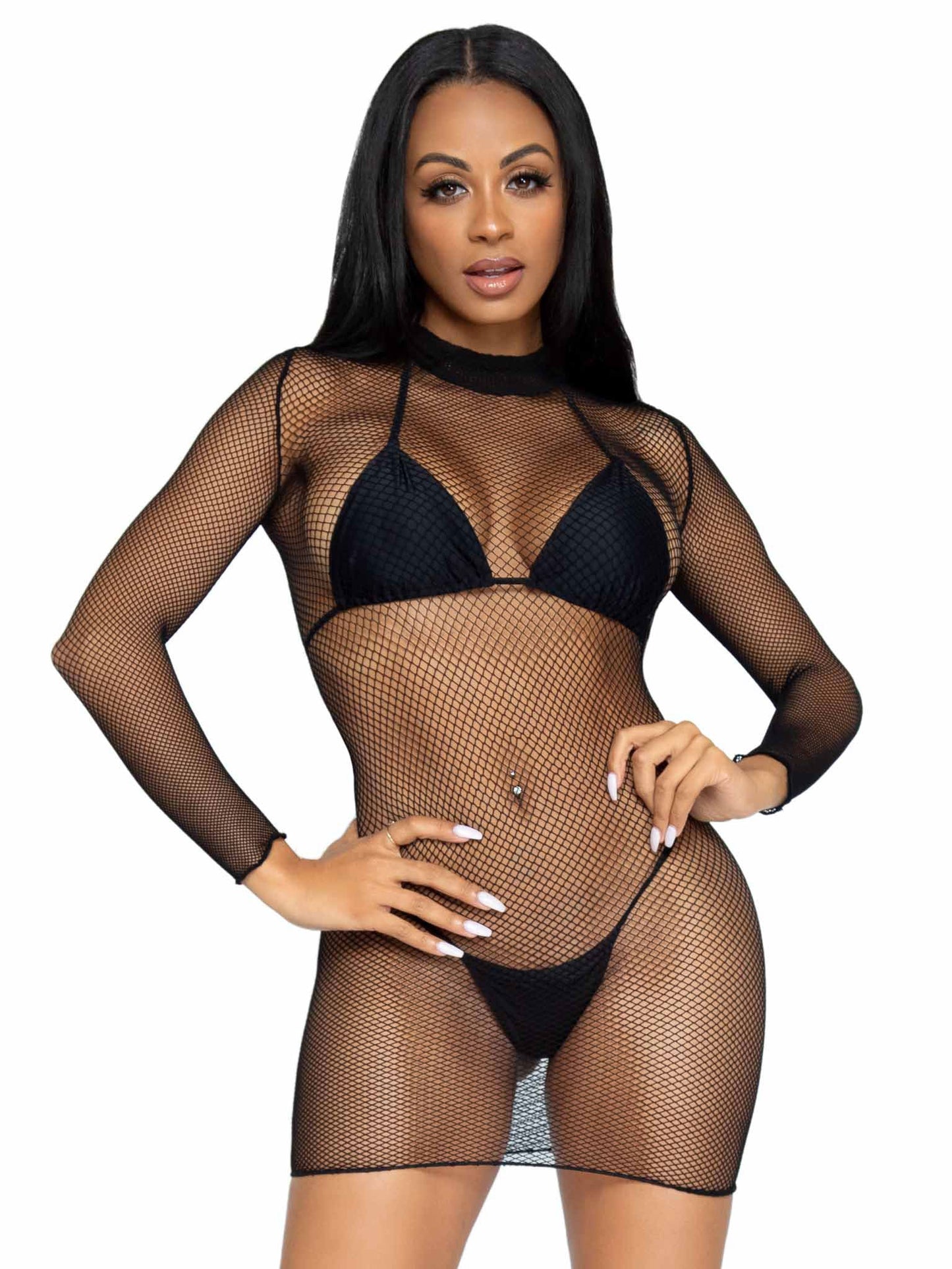 Whispers of Desire: The Seductive Fishnet Temptress