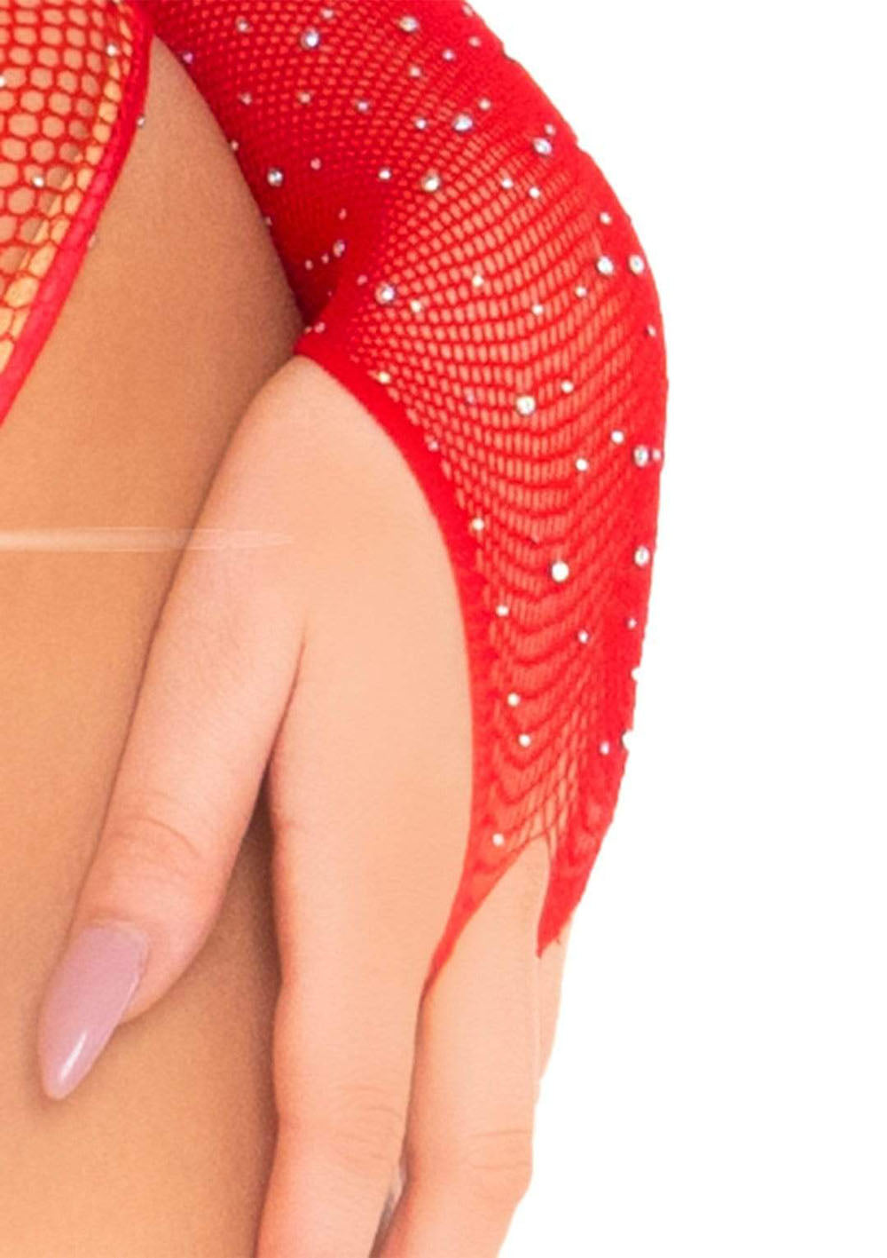 Enticing Night in Crystalized Fishnet Temptation