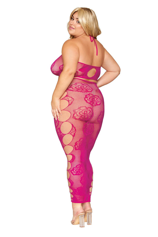 Seductive Rose: Enchanting Bralette & Skirt Set