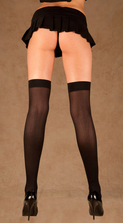 Midnight Temptation: Opaque Thigh Highs for Desire