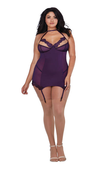 Enticing Allure Garter Slip & G-String for Curves